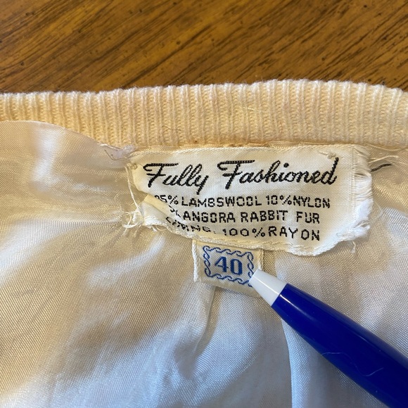 AUTHENTIC VINTAGE FULLY FASHIONED BEADED CARDIGAN PINUP ROCKABILLY SWEATER - Picture 6 of 15